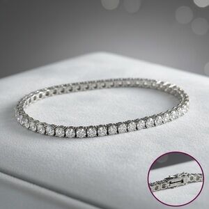 925 Silver, 14.40CTW Moissanite Tennis Bracelet